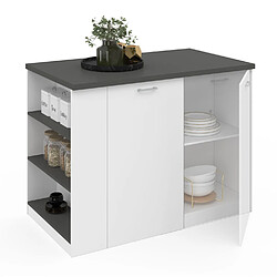 Idmarket Ilot TIBO 120 Blanc et Gris Anthracite