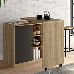 Idmarket MARKET POLO - Bois et Noir