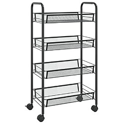 vidaXL Chariot de cuisine à 4 niveaux Noir 46x26x85 cm