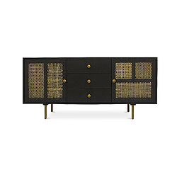 ICONIK INTERIOR Buffet en Bois - Stile Vintage - Dena Gris foncé