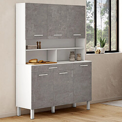 Idmarket MARKET Buffet CINA Béton et Blanc