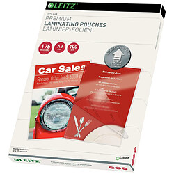 Leitz Pochettes ILAM Pochettes de plastification - A3 - 175 microns - Pack 100 - Finition brillante