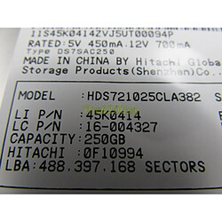 Avis Hitachi HDS721025CLA382 · Reconditionné
