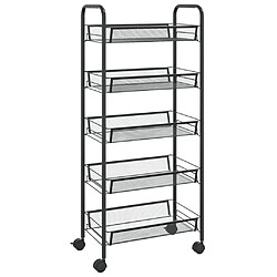 vidaXL Chariot de cuisine Noir Fer