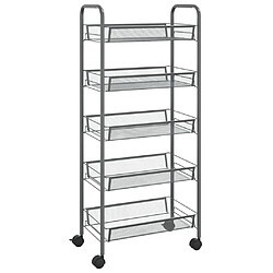 vidaXL Chariot de cuisine - 5 niveaux Gris