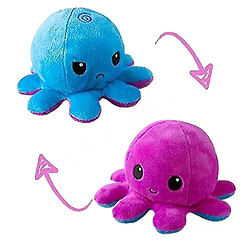 Peluche pieuvre réversible doudou - Violet et bleu