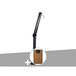 UBBINK - Solaris Xtra 23L Douche solaire - 23 litres - ABS noir - Mitigeur eau chaude/froide - Démontable - Raccord direct - Hauteur 220 cm