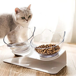 Outad Double Bol à chat/chien avec distriButeur - Transparent - 100ml