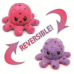 Peluche poulpe réversible Doudou et peluche réversible en forme de poulpe - tissu peluche doux - non lumineux - sans musique - dès 3 ans
