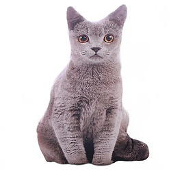 Coussin peluche chat réaliste - Gris