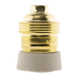 Zenitech Douille E27 en laiton, collerette porcelaine