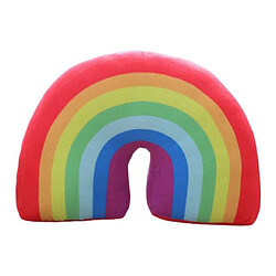 Coussin en peluche arc-en-ciel en U