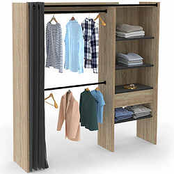 Idmarket MARKET MARTY Kit dressing extensible - Bois et noir