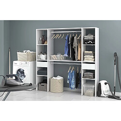 Concept Usine Dressing blanc 2 penderies, 6 étagères, 2 tiroirs ELYSEE