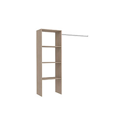 Concept Usine Dressing bois avec 3 étagères et une penderie : 160 x 40 x 180 cm ELYSEE