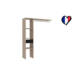 Avis Concept Usine Dressing bois avec 3 étagères, 1 tiroir et une penderie : 138 x 40 x 180 cm ELYSEE