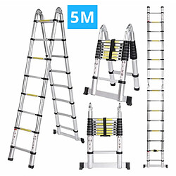 Secury-T Securité Échelle/escabeau télescopique 2x8 marches