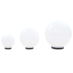 Acheter vidaXL Jeu de lampe boule LED 3 pcs PMMA 20/30/40 cm