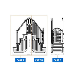 Habitat Et Jardin Escalier double pour piscine Bruno avec porte de sécurité pour enfant