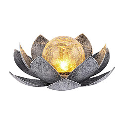 Lampe solaire verre Lotus Ambre