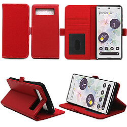 XEPTIO Housse Portefeuille pour Google Pixel 6 PRO 5G - Rouge Étui protection à rabat - Fond Porte-cartes - Design élégant et chic - Protection contre chocs et rayures