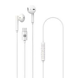 Celly UP1100TYPECWH - Blanc Casque audio avec micro - filaire - télécommande - contrôle du volume