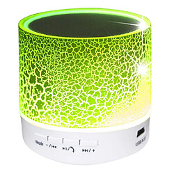 Yonis Mini enceinte Bluetooth - Vert Enceinte nomade Bluetooth avec LED et micro mains libres - entrée AUX - carte TF - 3 W - 5 h d’autonomie