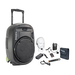 Ibiza PORT12VHF-MKII - Noir Enceinte amplifiée portable - Bluetooth - batterie intégrée - résistante aux éclaboussures