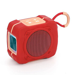 Yonis Y-13578-9501 - Rouge Enceinte nomade Bluetooth avec LED, TWS stéréo, mains libres, USB/TF, Type-C, 5W, 85 dB, 120Hz–18kHz