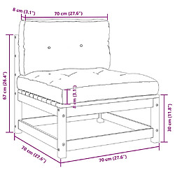Salon de jardin VIDAXL 2 pcs bois de pin massif pas cher