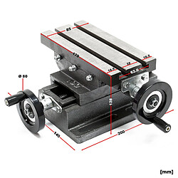Helloshop26 Étau à Croix - 2 Axes de 170x85 mm pas cher