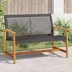 vidaXL Banc de jardin 112 cm - Noir et marron