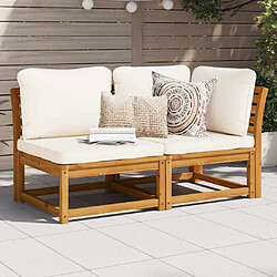 vidaXL Salon de jardin 2 pcs - Bois massif