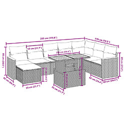 Acheter vidaXL Salon de jardin 9 pcs avec coussins - Noir