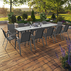 Idmarket market Salon jardin MADRID - 12 chaises gris anthracite