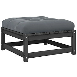 VidaXL Repose-pied de jardin avec coussin - Gris