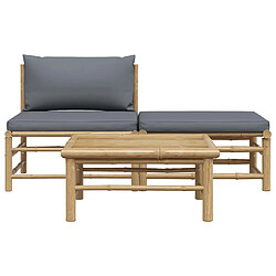 Acheter VIDAXL Salon de jardin 3 pcs - Gris foncé
