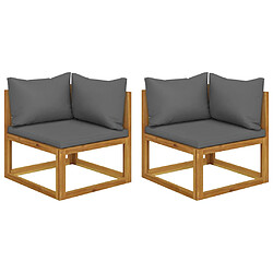 Canapés d'angle sectionnels VIDAXL - 2 pcs - Gris foncé