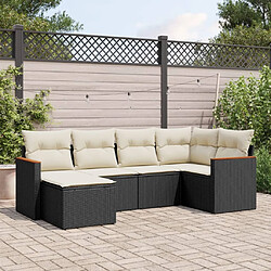 vidaXL Salon de jardin 6 pcs - Noir résine tressée