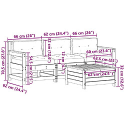 VidaXL Salon de jardin 4 pcs - Bois de pin pas cher