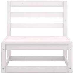 Avis vidaXL Salon de jardin 3 pcs avec coussins Blanc Bois de pin massif