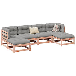 VIDAXL Salon de jardin 6 pcs et coussins bois massif sapin de douglas