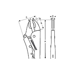 Bahco - Pince-étau universelle à bec coudé - 2953-250