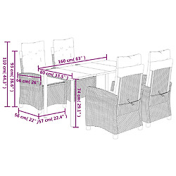 vidaXL Ensemble à manger de jardin 5 pcs avec coussins - Gris clair pas cher