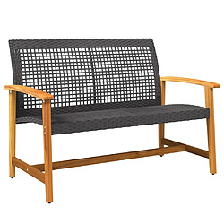 vidaXL Banc de jardin 112 cm - Noir et marron