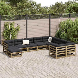 Avis vidaXL Salon de jardin 10 pcs - Bois de pin