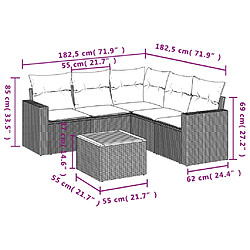 Avis vidaXL Ensemble Salon Jardin 6 pcs - Gris