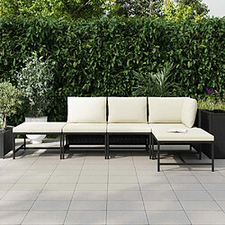 Avis Salon de jardin vidaXL 5 pcs - Résine tressée noire