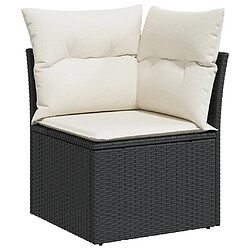 Acheter vidaXL Ensemble de jardin 7 pcs avec coussins - Noir résine tressée