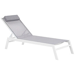 Beliani CATANIA Chaise Longue Métal Gris